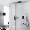 Pure Brass Black Three Function Thermostatic Shower Faucet